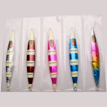 30g/60g/100g/150g/200g Fast Sinking Jigging Fishing Lure Laser Paper Coating Luminous Jig Lure Sea Fishing Trolling Jigging