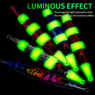 30g/60g/100g/150g/200g Fast Sinking Jigging Fishing Lure Laser Paper Coating Luminous Jig Lure Sea Fishing Trolling Jigging