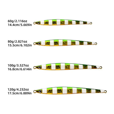 Fishing Lure Fast Jig 60g 80g 100g 120g Metal Jiging Seafishing Throw Jig Luminous Metal Artificial Bait