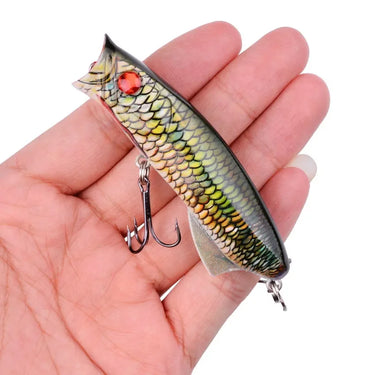 Fishing Lures Topwater 3D Printed Popper Bait 78mm 11.5g Hard Bait Artificial Wobblers Plastic Fishing Tackle with 6# Hooks
