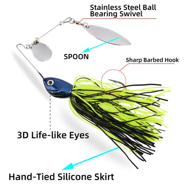 Spinner Bait 10G 14G Metal Lure Hard Fishing Lure Spinner Lure Spinnerbait Pike Swivel Fish Tackle Wobbler Fishing