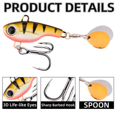5g 8g 11g 14g 20g Spinner Bait Metal VIB Fishing Lure Rotating Tail Vibration Sequins Japan Wobbler Trolling Bait Pesca