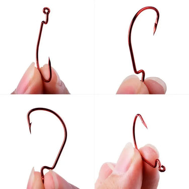 100pcs Fishing Hook Carbon Steel Wide Crank Offset Fishhook For Soft Lure Bass Barbed Carp Fishing Tackle Worm Hook