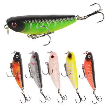 Top Water Pencil Fishing Lure 5.4cm 6g Floating Dog Walking Wobblers Tackle Artificial Hard Bait With Hooks For Bass