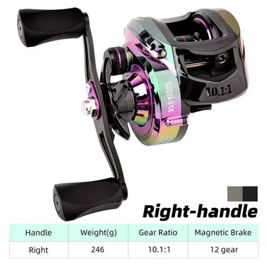 Baitcasting Fishing Reel Max Drag 10kg 10.1:1 Gear Ratio Wheel for Bass Freshwater Bait Casting Pesca Fishing Reels