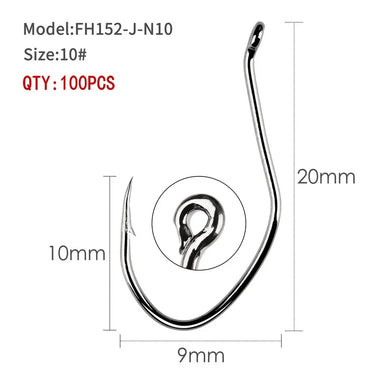Catfish Hook 100pcs/pack High-Carbon Steel Fishing  Accessories 6/0 -10 # Very Sharp Hook Barbed Catfish Hooks Fishing Tackle