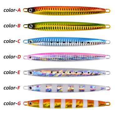 10g-20g-30g-40g-60g Long Metal Jig Lure Slow Jig Shore Casting Jigging Lure Trout Fish Spoon Sea Bass Hard Bait Fishing Lure