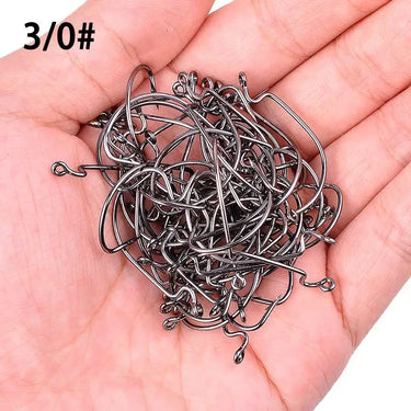 10pcs/Box Fishing Soft Worm Hooks High Carbon Steel Wide Super Lock Fishhooks Lure Softjerk Hooks 8#-5/0 Fishing Tackle