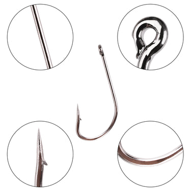20pcs/box Fishing Hooks Carbon Steel Long Shank Saltwater Hook 6#-4/0# Barbed Ocean Fish Jig Hooks Size Sea Fishhook