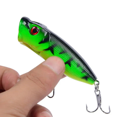 Fishing Lures 6.5cm/12g Topwater Popper Bait 5 Color Hard Bait Artificial Wobblers Plastic Fishing Tackle with 6# Hooks