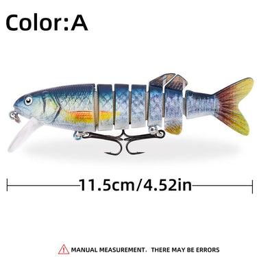 Minnow Fishing Lure 115mm 17g Multi Jointed Sections Crankbait Artificial Hard Bait Bass Trolling Pike Carp Fishing Tools