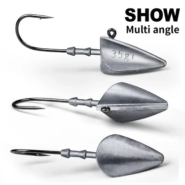 5pcs Triangle Head NED Hooks 7g 10g 15g 21g 28g 35g Auxiliary Hook Soft Worm Jig Lure Hook Jig Head Fishing Tackle Hooks