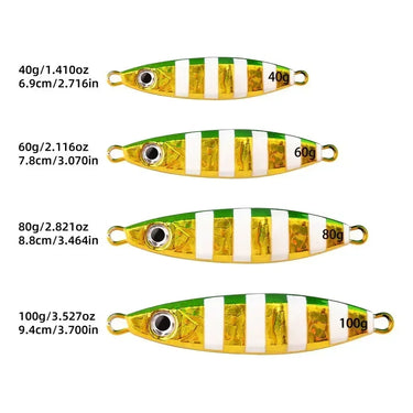 Metal Jig Fishing Lure Micro Jigging Lures 40g 60g 80g Sinking Wobblers Jigs for Sea Fishing Lure Luminous Artificial Hard Bait