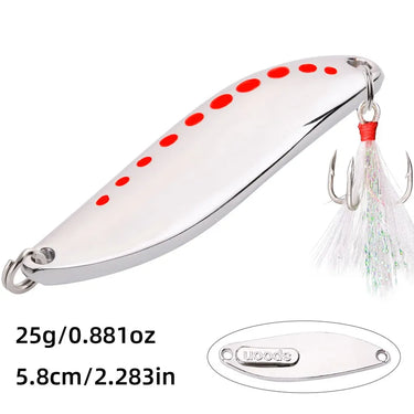 Spoon Spinner Metal Leech Fishing Lure Hard Baits Sequin Wobbler for Pike Trout Bass Tackle with Hook and No hook