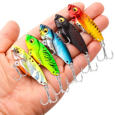 Metal VIB Fishing Lure - Heavy-duty Bass, Pike, Trout, and Sunfish - with Double Blood Hooks - Fast-sinking Hard Bait