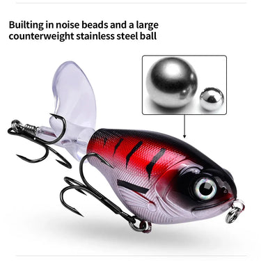 Topwater Fishing Lure 16.6g Popper Wobbler Artificial Hard Bait Bass Popper Soft Rotating Tail Fishing Tackle