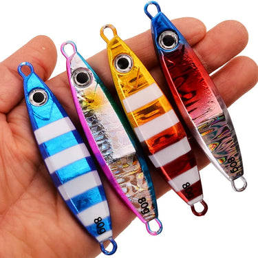 Metal Jig Fishing Lure Micro Jigging Lures 40g 60g 80g Sinking Wobblers Jigs for Sea Fishing Lure Luminous Artificial Hard Bait