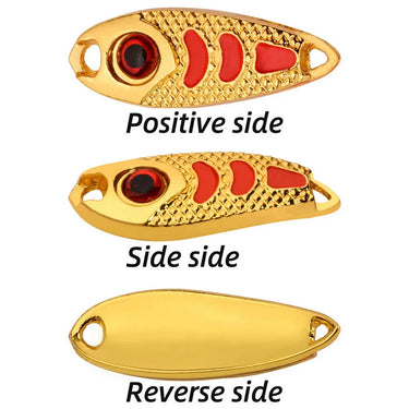 Mini Metal Lure 1.5g 2.5g 3.5g 5g Hard Bait Red Point Luminous Fly Fishing Tackle Wobblers Isca Artificial Spoon Fishing