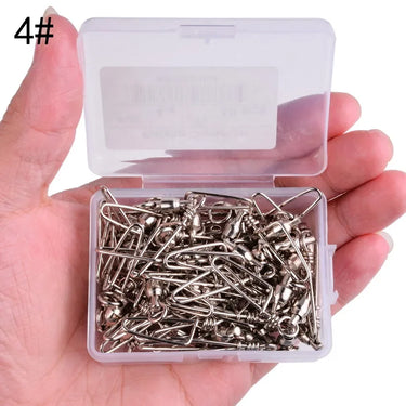 50pcs Fishing Swivels Connector Ball Bearing Rolling Swivel 0#-6# for Fishhook Lure Carp Fishing Accessories