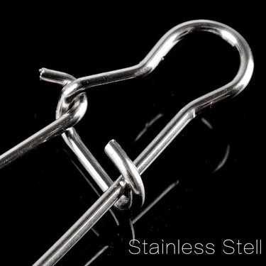 100pcs Stainless Steel Fishing Connector Fast Clip Lock Snap Swivel Solid Rings Safety Snaps Fishing Hook Tool Snap