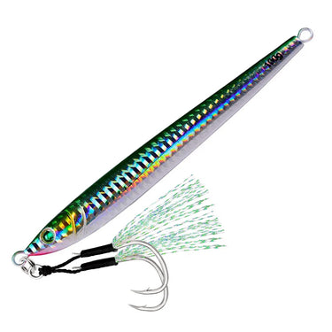 Slower Long Metal Jig Fishing Lure With Hook Slow Cast Jigging Spoon  60G 80G 100G Artificial Shore Metal Bait Sea Tackle