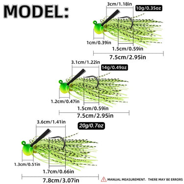 10G/14G/20G Football Jig Spinner Bait Weedless Jig Chatter Bait Fishing Lure Chatterbait Wobbler For Bass Fishing Tackle