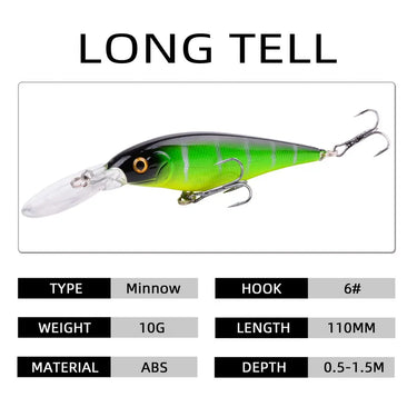 Minnow Fishing Lure 11cm 10g Floating Hard Wobbler Bait Crankbait Carp Striped Bass Pesca Fishing Tackle SwimBait