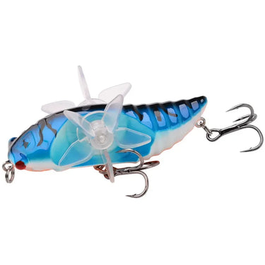 Bionic Cicada Hard Fish Lure Spinning Spinning Fishing Bait 7.5cm/15.4g Propeller Treble Hook For Freshwater Saltwater Lures