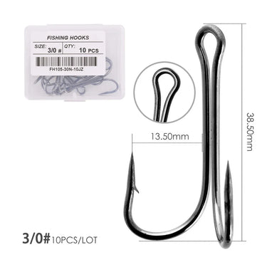 10pcs Shank Double Hook Weedless Fishing Hook Fly Tying Duple Hook for Jig Bass Fishing Tackle for Soft Lure