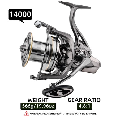 Big Spinning Fishing Reel 8000 9000 10000 12000 14000 Reel Drag 20KG Powerful Reel Saltwater Fresh Water Fishing Pesca
