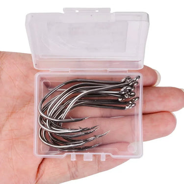 10pcs/box Fishing Hooks with Barbs, Corrosion-resistant and High-quality Carbon Steel Fishhooks, Multi Size Fishing Hooks Set