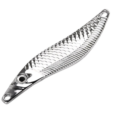 Metal VIB Leech Spinners Spoon Lures 7g 10g 15g 20g Artificial Bait with Feather Hook Night Fishing Tackle for Bass Pike Perch