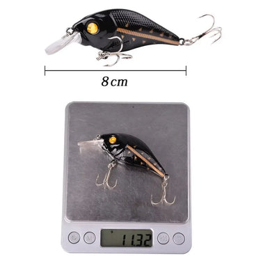 80MM 11g Hard VIB Lures Fishing Minnow Bait Treble Hooks Sinking Crankbait Wobblers Fishing Tackle 3D Eyes