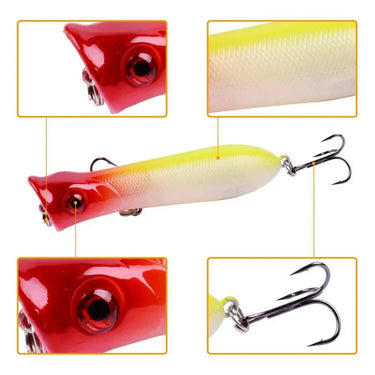 Popper Fishing Lure Wobbler 3D Eyes 8cm 11.5g Topwater Hard Iscas Artificial Plastic Bait Crankbait Pesca Carp Fishing