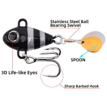 Fishing Lure Rotating Metal Vib Vibration Bait 6g-25g Spoon Lures Metal Fishing Lure Hard Bait  Spinnerbait Tackle