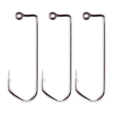 10pcs 7150 Jig Fishing Hooks Barbed Black Hook High Carbon Steel Barbarian 90 Degree Fishhook Size 1# to 6/0#