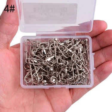 10/50/box Swivels Stainless Steel Fishing Connector Interlock Rolling with Hooked Bearing Fishhook Lure Tackle Accessories