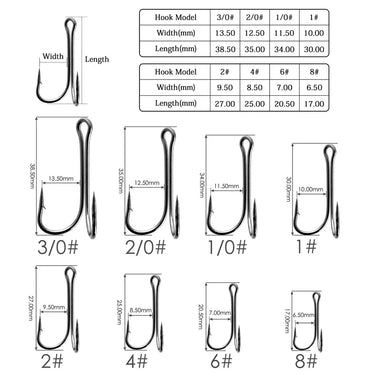 10pcs Shank Double Hook Weedless Fishing Hook Fly Tying Duple Hook for Jig Bass Fishing Tackle for Soft Lure