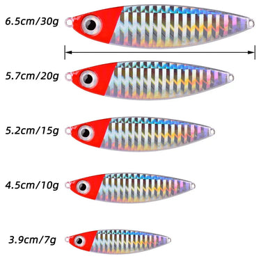 Metal Jig Fishing Lure Bass Fishing Jigs Weights 7-30g Holographic Trolling Saltwater Lures Artificial Fish Tackle Pike