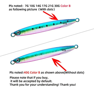 Metal Casting Jig 7G 10G 21G 30G 40G Shore Drag Cast Jigging Spoon Fishing Lure Artificial Bait Tackle Lures Fishing