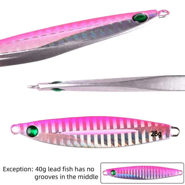 Metal Cast Jig Spoon 7g-10g-14g-17g-21g-28g-40g Casting Jigging Fish Sea Bass Fishing Lure Tackle