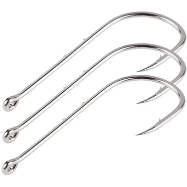 100pcs Double-backed Fishing Hooks Barbed Sharp Tip Hooks Long Shank Handle Circle Large Size Sea Hook For Big Fish Japan