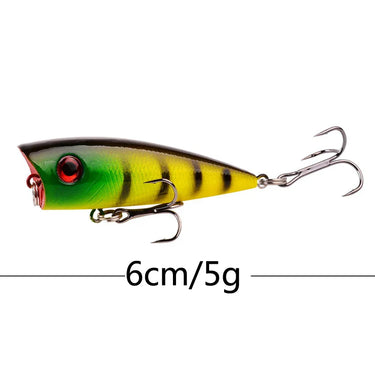 Popper Fishing Lure Hard Artificial Bait Topwater with 2 Treble Hooks Carp Fishing Lures Wobbler Crankbait Pesca
