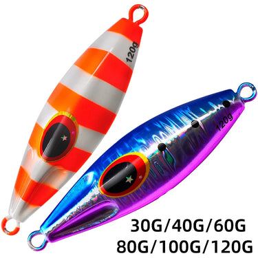 Metal Jig Spoon Lure 30G 40G 60G 80G 100G 120G Artificial Bait Shore Slow Jigging Super Hard Bass Fishing Tackle
