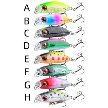Mini Minnow Fishing Lures Slow Sinking 4.1cm 2.9g Wobbler Artificial Plastic Hard Bait for Bass Fishing in Mixed Colors