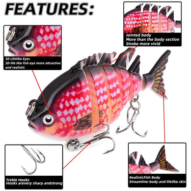 6 Segment Multi Jointed Fishing Lure Sinking 8cm/16g Swimbait Artificial Wobbler Crankbait Hard Bait Pesca Tackle
