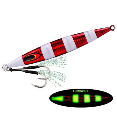 30g/60g/100g/150g/200g Fast Sinking Jigging Fishing Lure Laser Paper Coating Luminous Jig Lure Sea Fishing Trolling Jigging