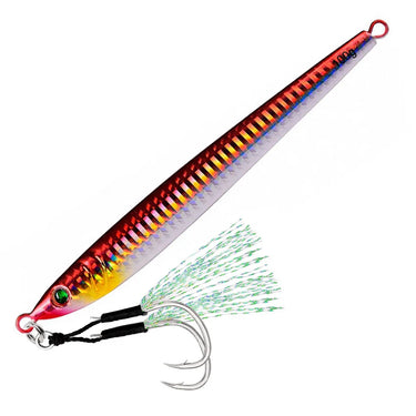 Slower Long Metal Jig Fishing Lure With Hook Slow Cast Jigging Spoon  60G 80G 100G Artificial Shore Metal Bait Sea Tackle