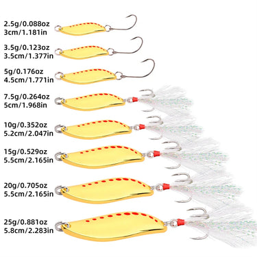 Spoon Spinner Metal Leech Fishing Lure Hard Baits Sequin Wobbler for Pike Trout Bass Tackle with Hook and No hook