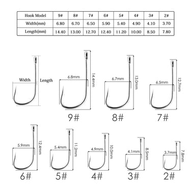100pcs Long Shank Fishing Hook for Fishing Live Bait with Double Bait Keeper Barbs High Carbon Steel Fishhooks